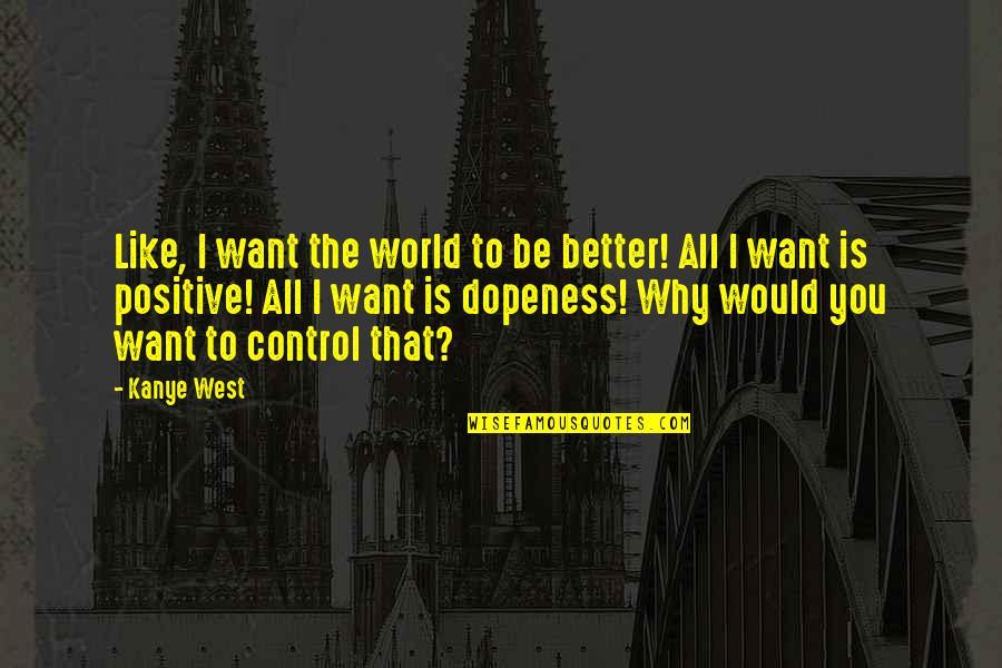 Irish New Home Blessing Quotes By Kanye West: Like, I want the world to be better!