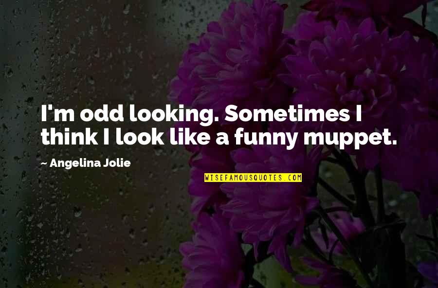 Irish One Line Quotes By Angelina Jolie: I'm odd looking. Sometimes I think I look