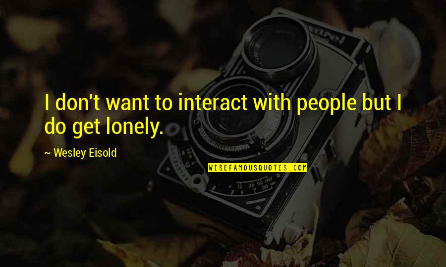 Irish Step Dancing Quotes By Wesley Eisold: I don't want to interact with people but