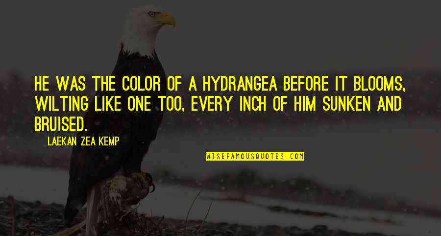 Irish Whiskey Quotes By Laekan Zea Kemp: He was the color of a hydrangea before Irish Whiskey Quotes By Laekan Zea Kemp: He was the color of a hydrangea before