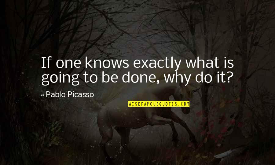 Irja De Jonghe Quotes By Pablo Picasso: If one knows exactly what is going to