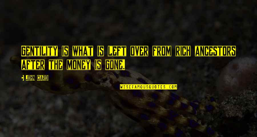 Irking In Chinese Quotes By John Ciardi: Gentility is what is left over from rich