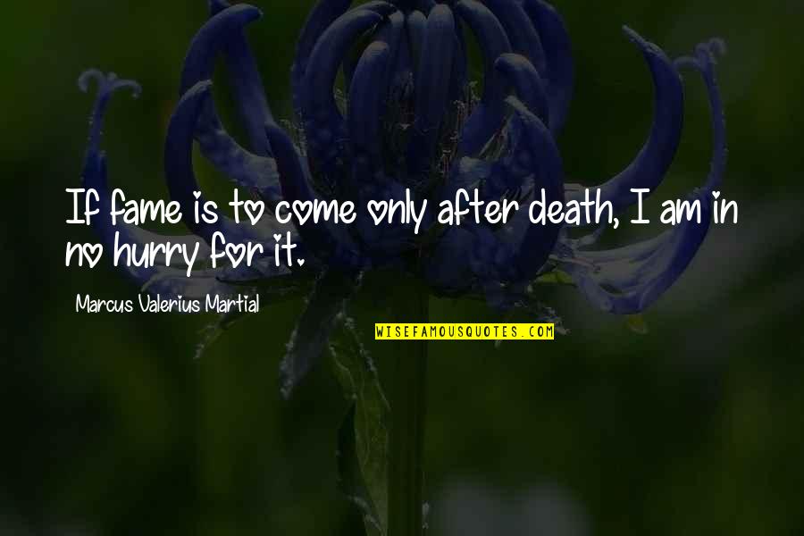 Irksome Quotes By Marcus Valerius Martial: If fame is to come only after death,