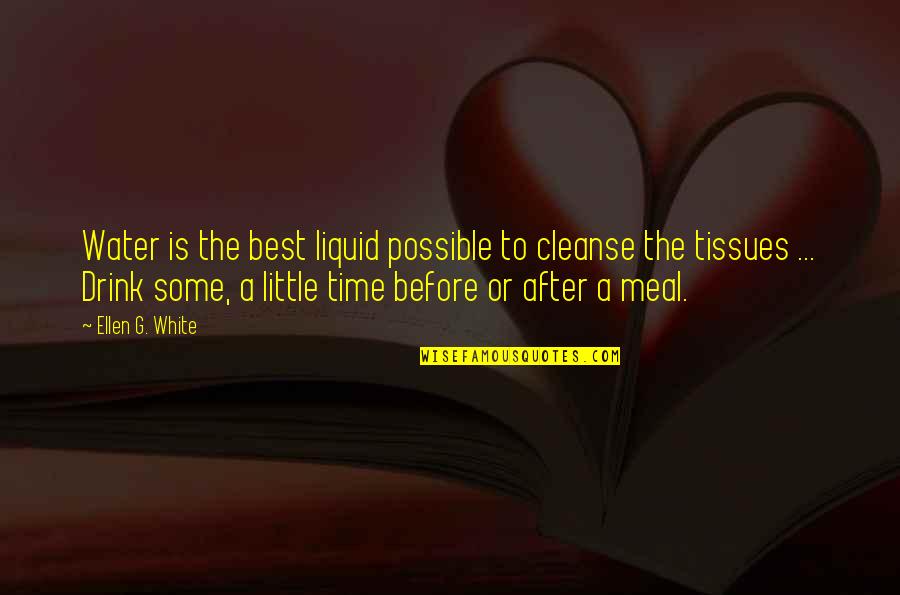 Irmtraud Washburn Quotes By Ellen G. White: Water is the best liquid possible to cleanse Irmtraud Washburn Quotes By Ellen G. White: Water is the best liquid possible to cleanse