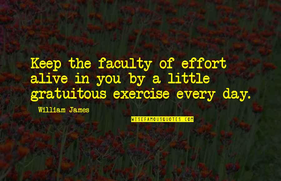 Irmtraud Washburn Quotes By William James: Keep the faculty of effort alive in you