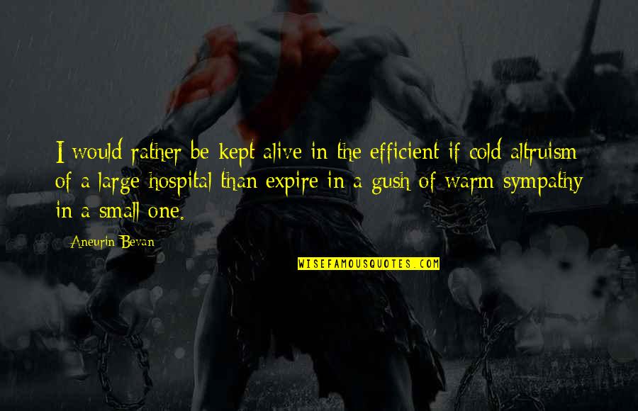 Iron Bull Quotes By Aneurin Bevan: I would rather be kept alive in the
