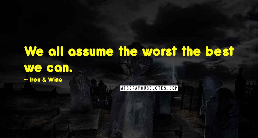 Iron & Wine quotes: We all assume the worst the best we can.