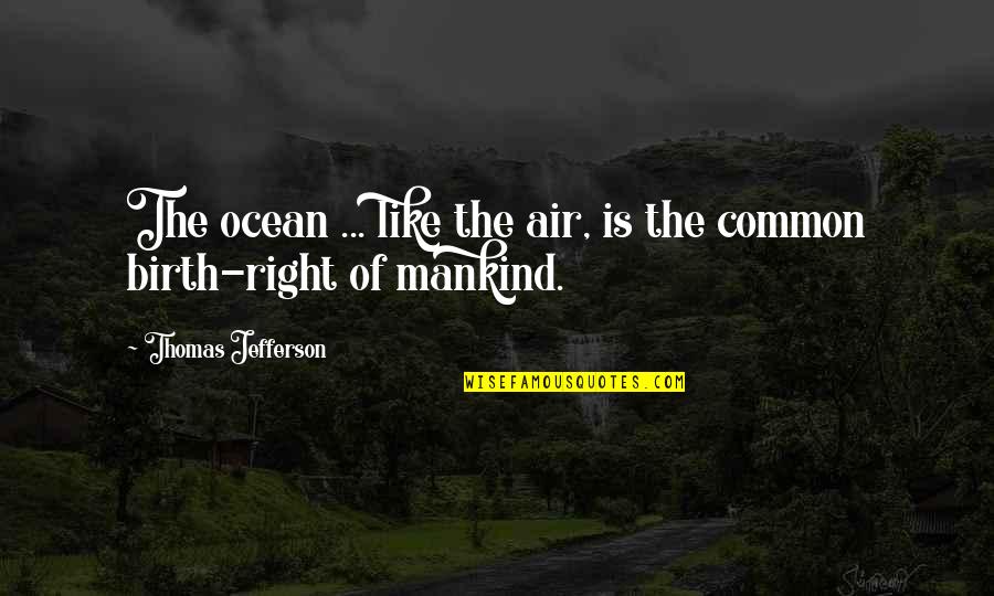 Ironic Relationships Quotes By Thomas Jefferson: The ocean ... like the air, is the