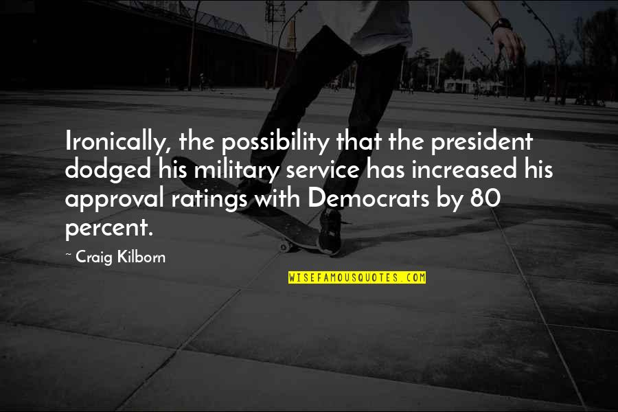 Ironically Quotes By Craig Kilborn: Ironically, the possibility that the president dodged his Ironically Quotes By Craig Kilborn: Ironically, the possibility that the president dodged his