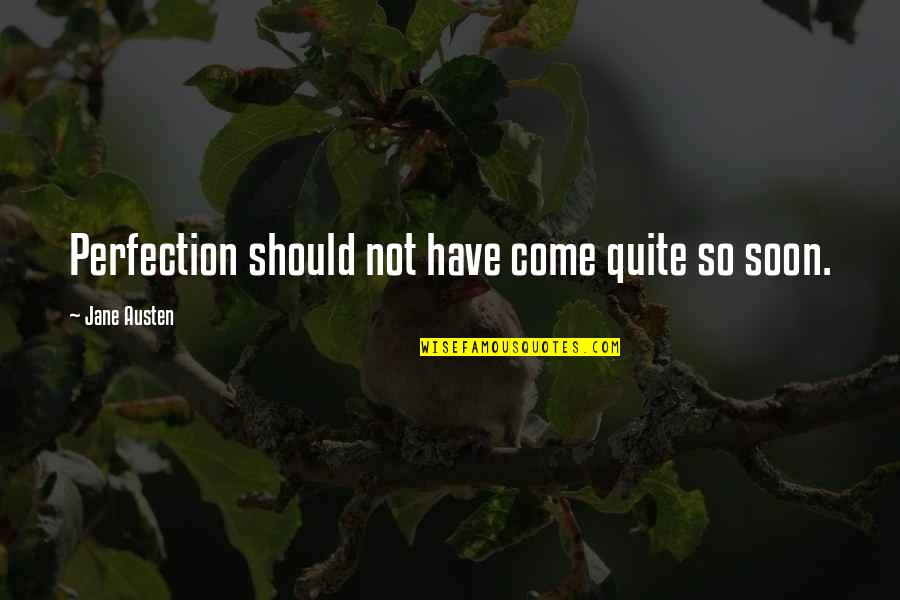 Ironie Dex Quotes By Jane Austen: Perfection should not have come quite so soon. Ironie Dex Quotes By Jane Austen: Perfection should not have come quite so soon.