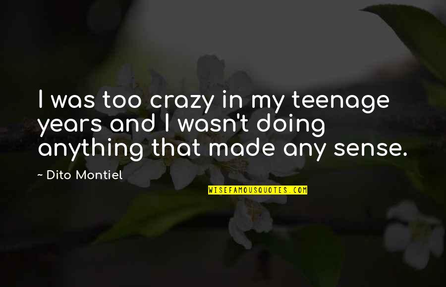 Ironman Quotes By Dito Montiel: I was too crazy in my teenage years