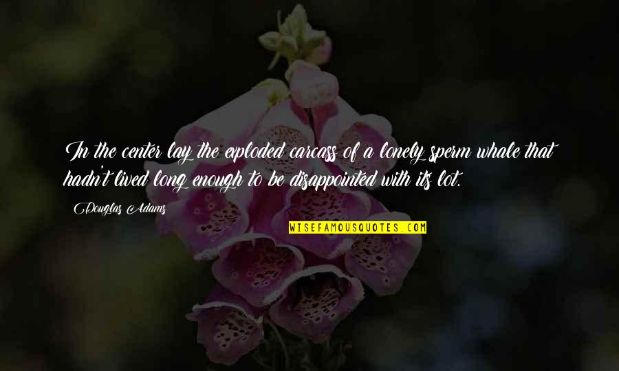 Irony And Humor Quotes By Douglas Adams: In the center lay the exploded carcass of