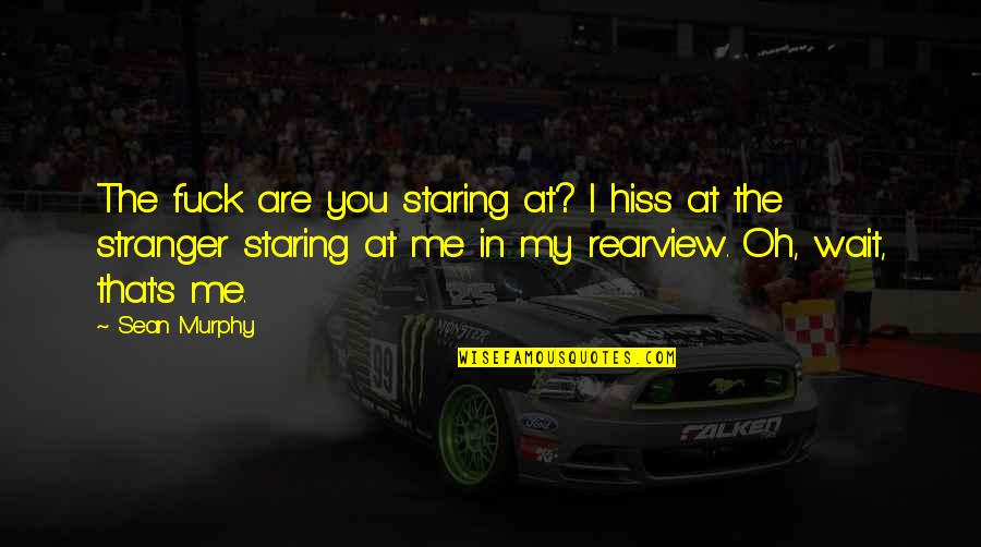 Irony And Humor Quotes By Sean Murphy: The fuck are you staring at? I hiss