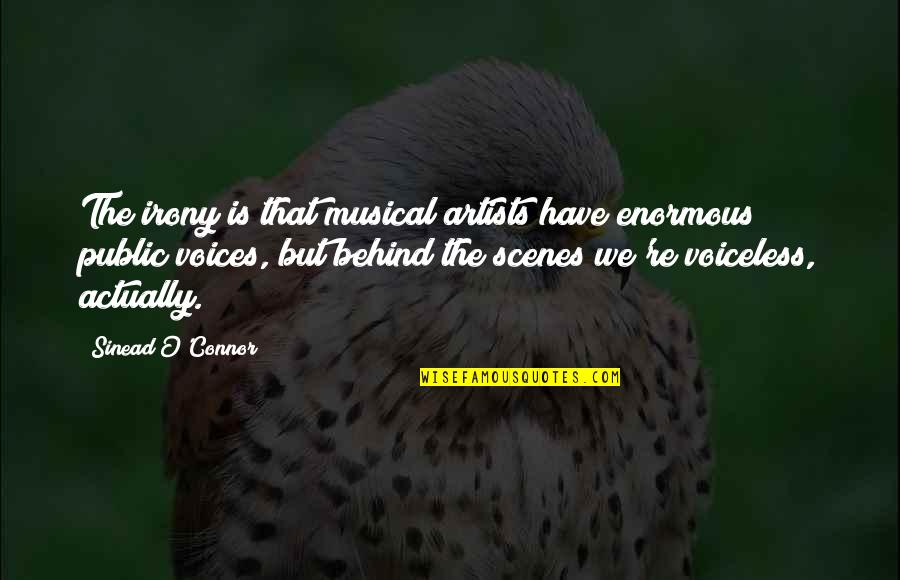 Irony Quotes By Sinead O'Connor: The irony is that musical artists have enormous