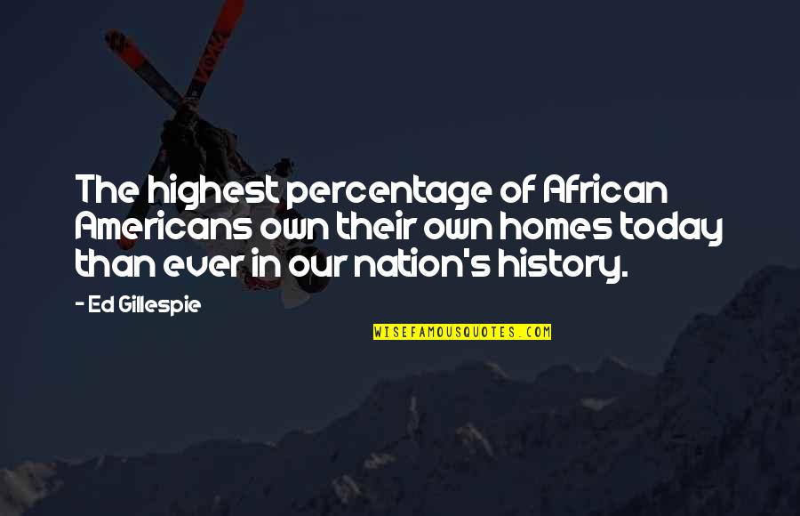 Irreducibility Of Polynomials Quotes By Ed Gillespie: The highest percentage of African Americans own their