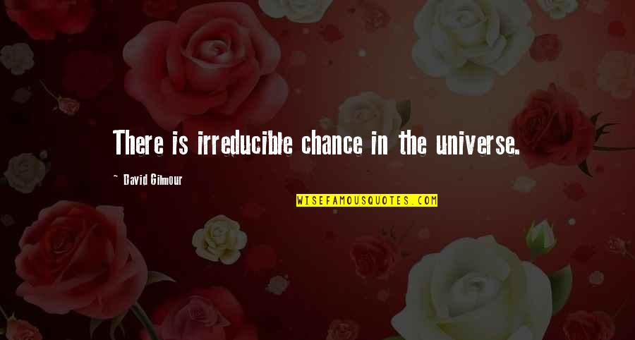 Irreducible Quotes By David Gilmour: There is irreducible chance in the universe.