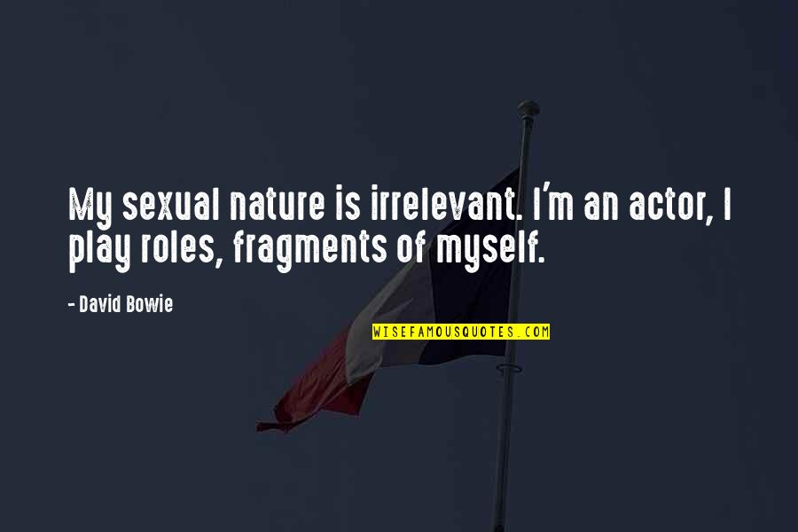 Irrelevant Quotes By David Bowie: My sexual nature is irrelevant. I'm an actor,