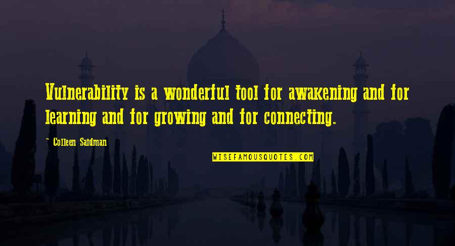 Irreplaceable Girl Quotes By Colleen Saidman: Vulnerability is a wonderful tool for awakening and