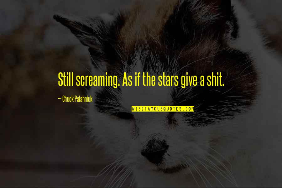 Irreprehensible Vs Reprehensible Quotes By Chuck Palahniuk: Still screaming. As if the stars give a