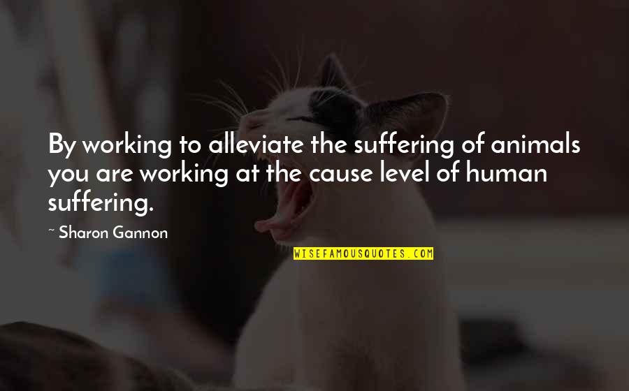 Irrepressible Synonym Quotes By Sharon Gannon: By working to alleviate the suffering of animals Irrepressible Synonym Quotes By Sharon Gannon: By working to alleviate the suffering of animals