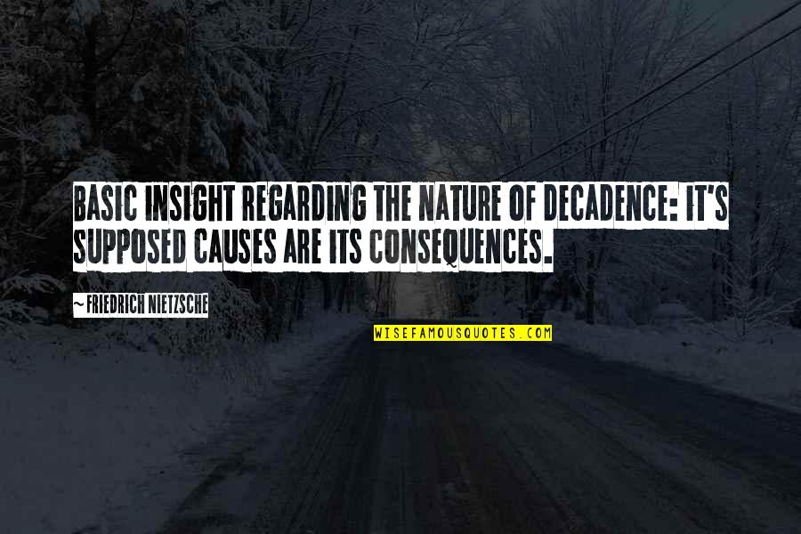 Irreproachable In Spanish Quotes By Friedrich Nietzsche: Basic insight regarding the nature of decadence: it's