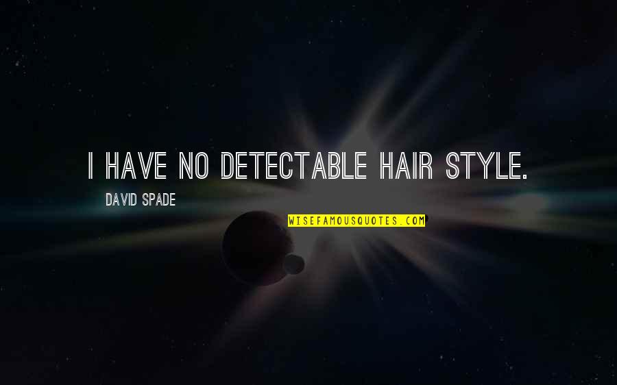 Irresolutely Synonyms Quotes By David Spade: I have no detectable hair style.