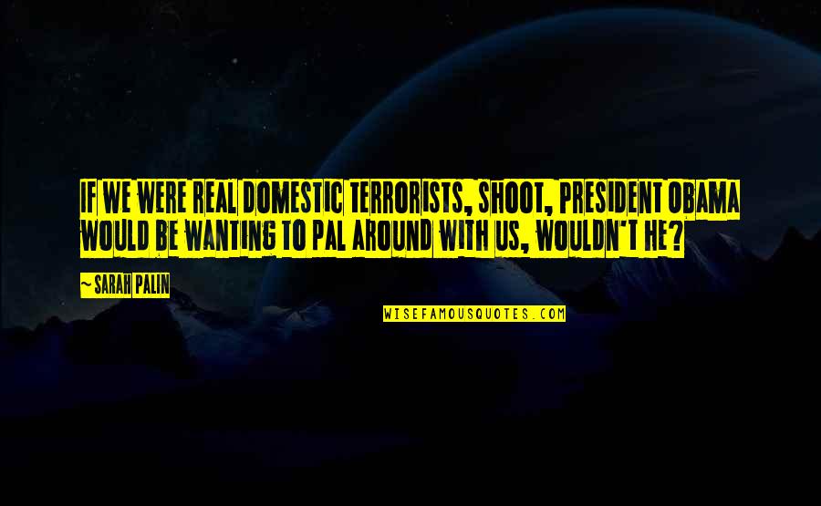 Irresponsibly Long Quotes By Sarah Palin: If we were real domestic terrorists, shoot, President