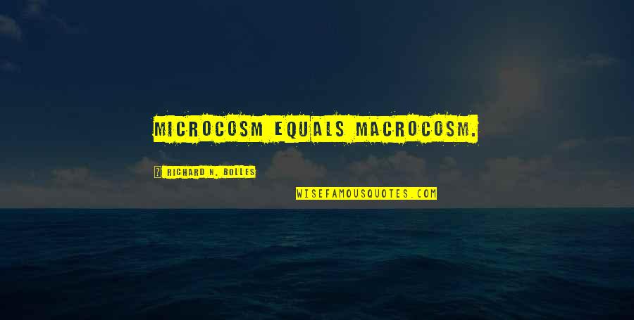 Irreverente Quotes By Richard N. Bolles: Microcosm equals macrocosm.