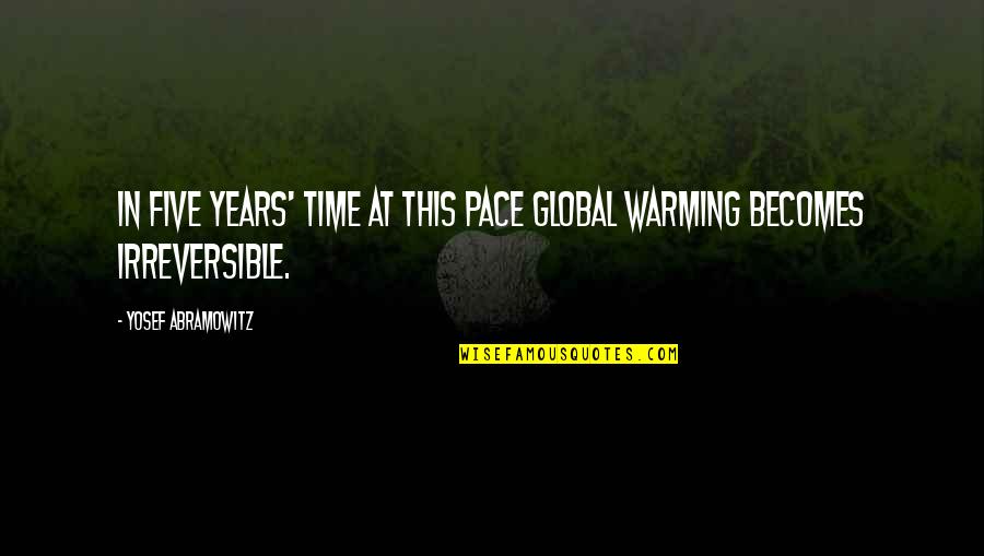 Irreversible Quotes By Yosef Abramowitz: In five years' time at this pace global