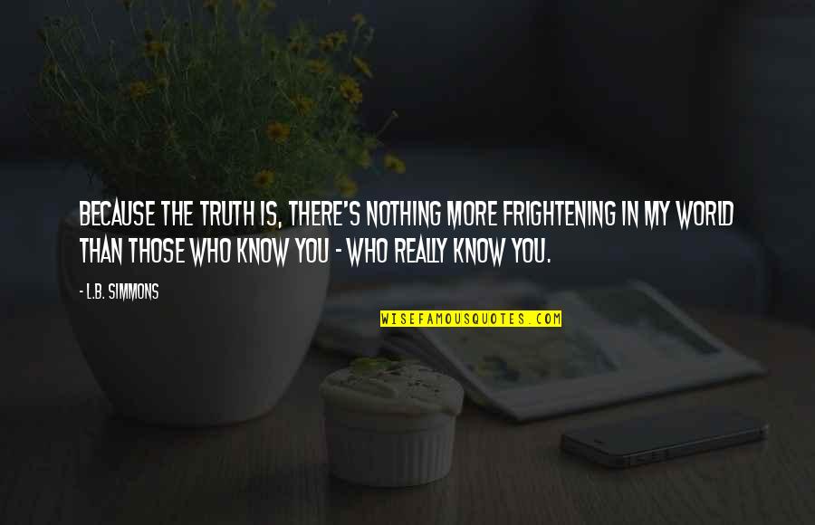 Irriatation Quotes By L.B. Simmons: Because the truth is, there's nothing more frightening