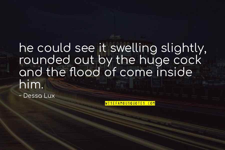 Irritate Love Quotes By Dessa Lux: he could see it swelling slightly, rounded out