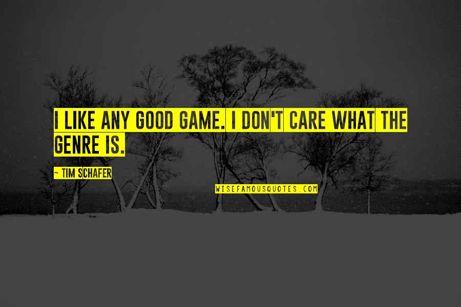 Irritate Someone Quotes By Tim Schafer: I like any good game. I don't care