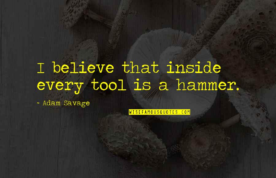 Irritating Friend Quotes By Adam Savage: I believe that inside every tool is a Irritating Friend Quotes By Adam Savage: I believe that inside every tool is a