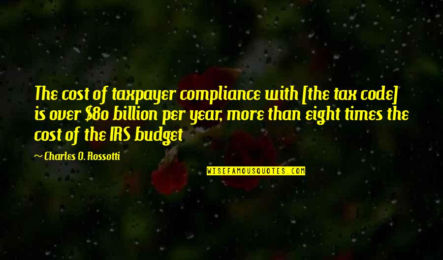 Irs's Quotes By Charles O. Rossotti: The cost of taxpayer compliance with [the tax