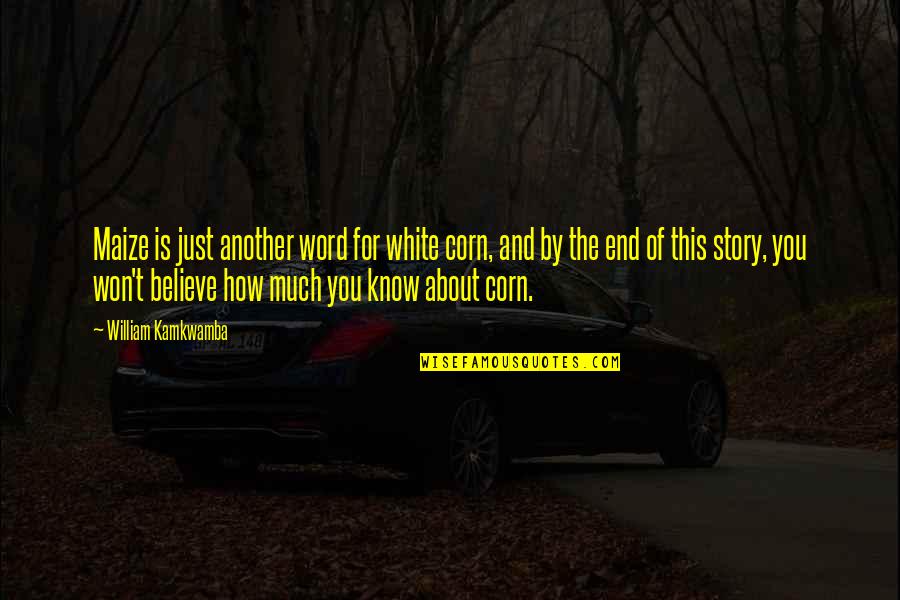 Irune Book Quotes By William Kamkwamba: Maize is just another word for white corn, Irune Book Quotes By William Kamkwamba: Maize is just another word for white corn,