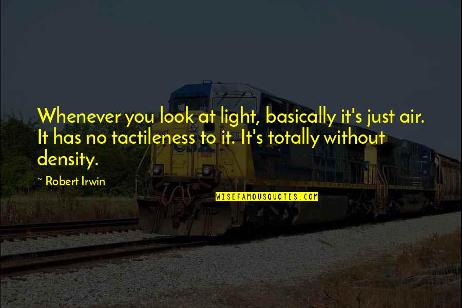Irwin's Quotes By Robert Irwin: Whenever you look at light, basically it's just