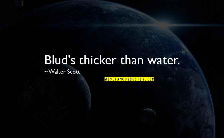 Is Blood Really Thicker Than Water Quotes By Walter Scott: Blud's thicker than water.