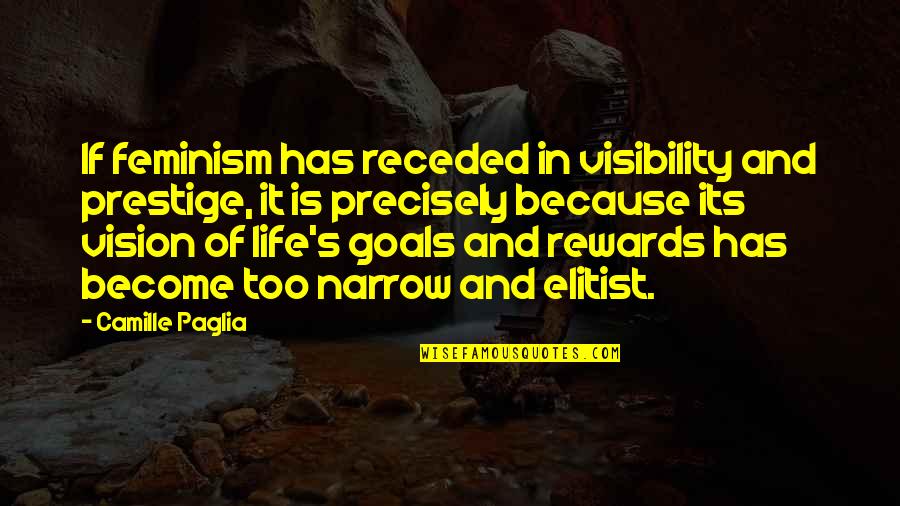 Is Goals In Life Quotes By Camille Paglia: If feminism has receded in visibility and prestige, Is Goals In Life Quotes By Camille Paglia: If feminism has receded in visibility and prestige,