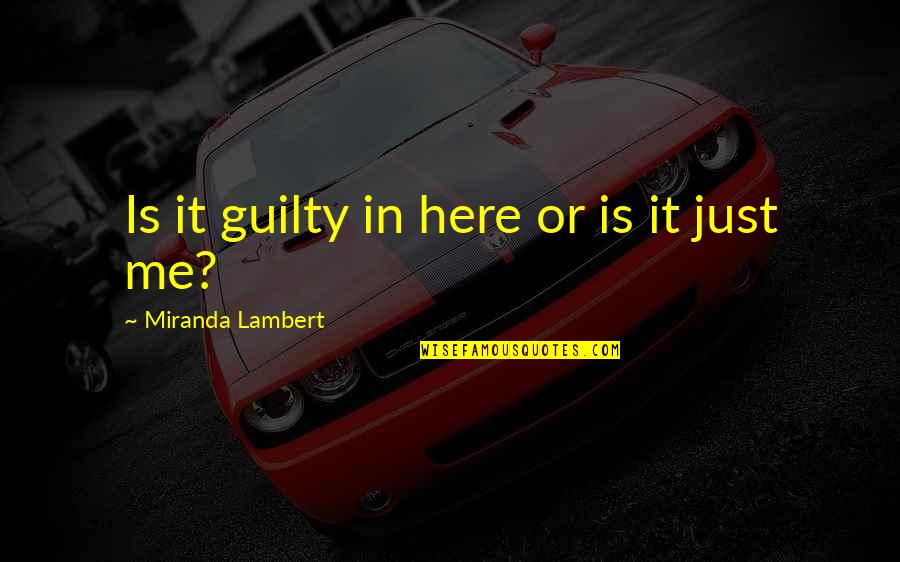 Is It Just Me Quotes By Miranda Lambert: Is it guilty in here or is it