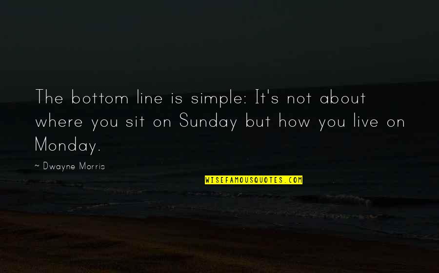 Is It Monday Quotes By Dwayne Morris: The bottom line is simple: It's not about
