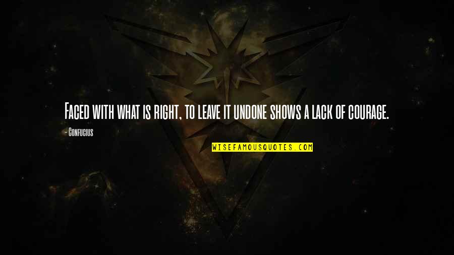 Is It Right Quotes By Confucius: Faced with what is right, to leave it