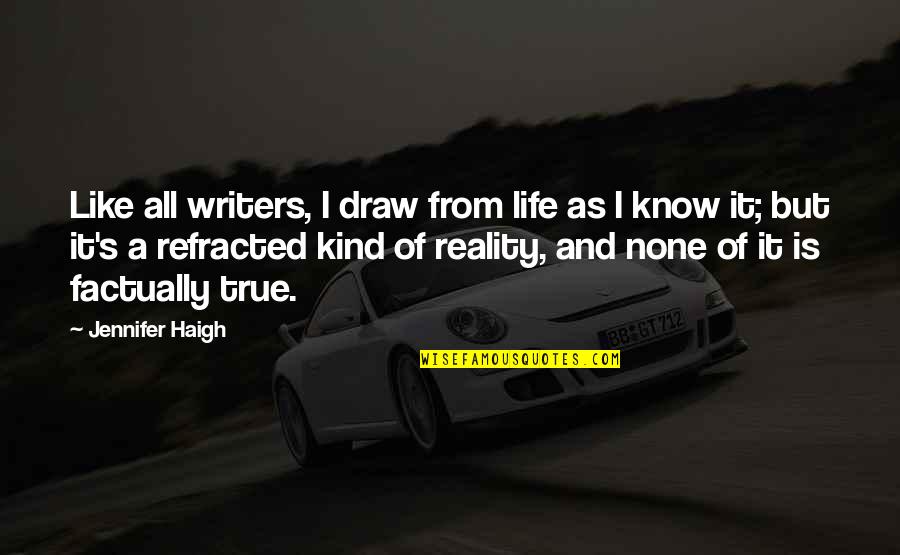 Is It True Is It Kind Quotes By Jennifer Haigh: Like all writers, I draw from life as