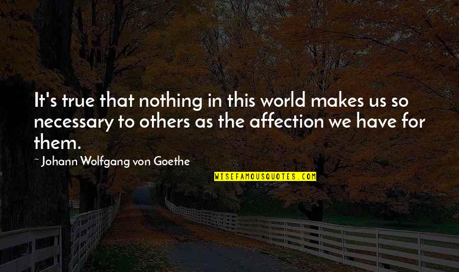 Is It True Is It Necessary Quotes By Johann Wolfgang Von Goethe: It's true that nothing in this world makes