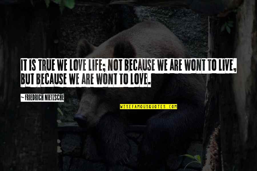 Is It True Love Quotes By Friedrich Nietzsche: It is true we love life; not because Is It True Love Quotes By Friedrich Nietzsche: It is true we love life; not because