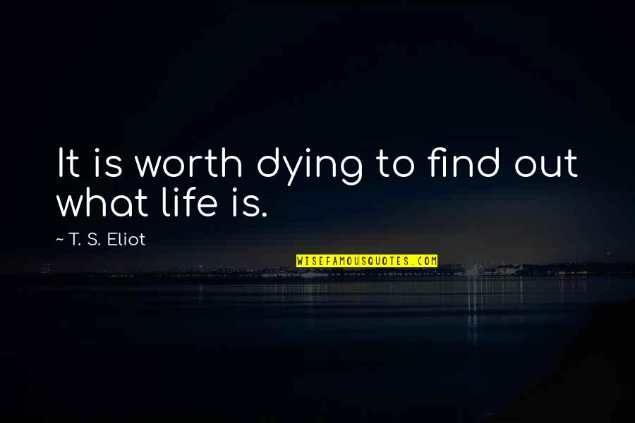 Is It Worth Quotes By T. S. Eliot: It is worth dying to find out what