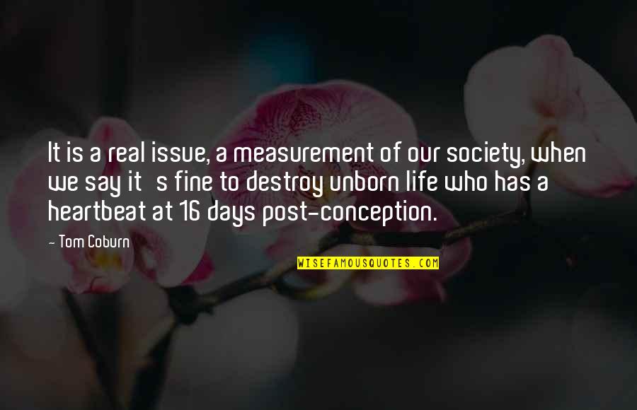 Is Life Real Quotes By Tom Coburn: It is a real issue, a measurement of