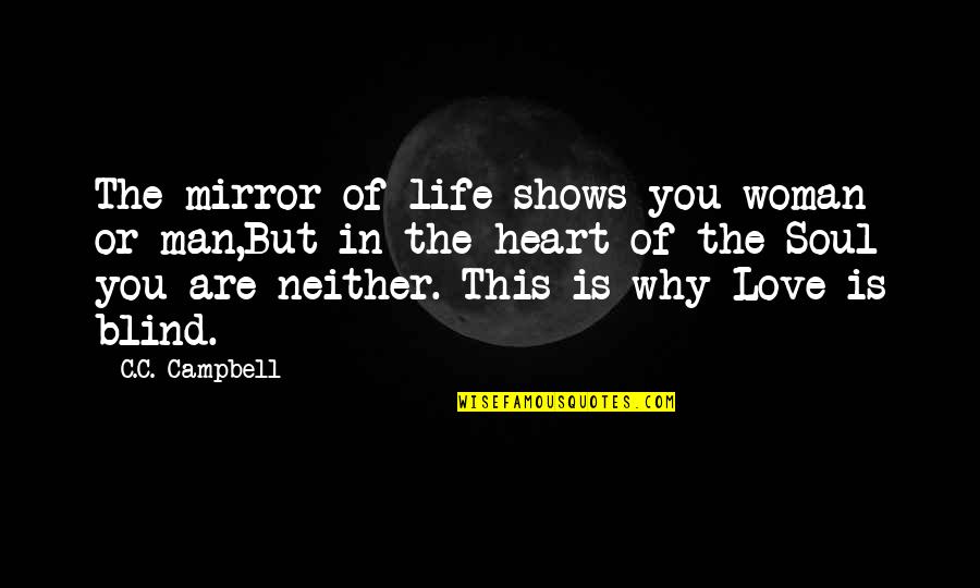 Is Love Blind Quotes By C.C. Campbell: The mirror of life shows you woman or