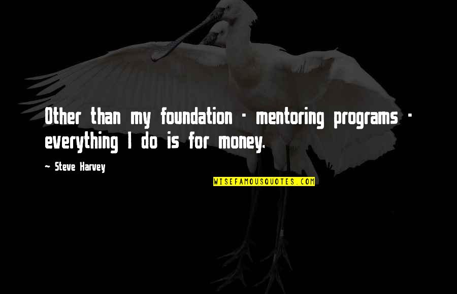 Is Money Everything Quotes By Steve Harvey: Other than my foundation - mentoring programs -