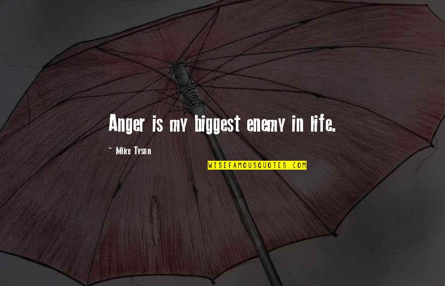 Is My Enemy Quotes By Mike Tyson: Anger is my biggest enemy in life.