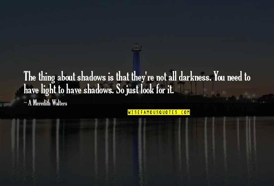 Is Not All About You Quotes By A Meredith Walters: The thing about shadows is that they're not